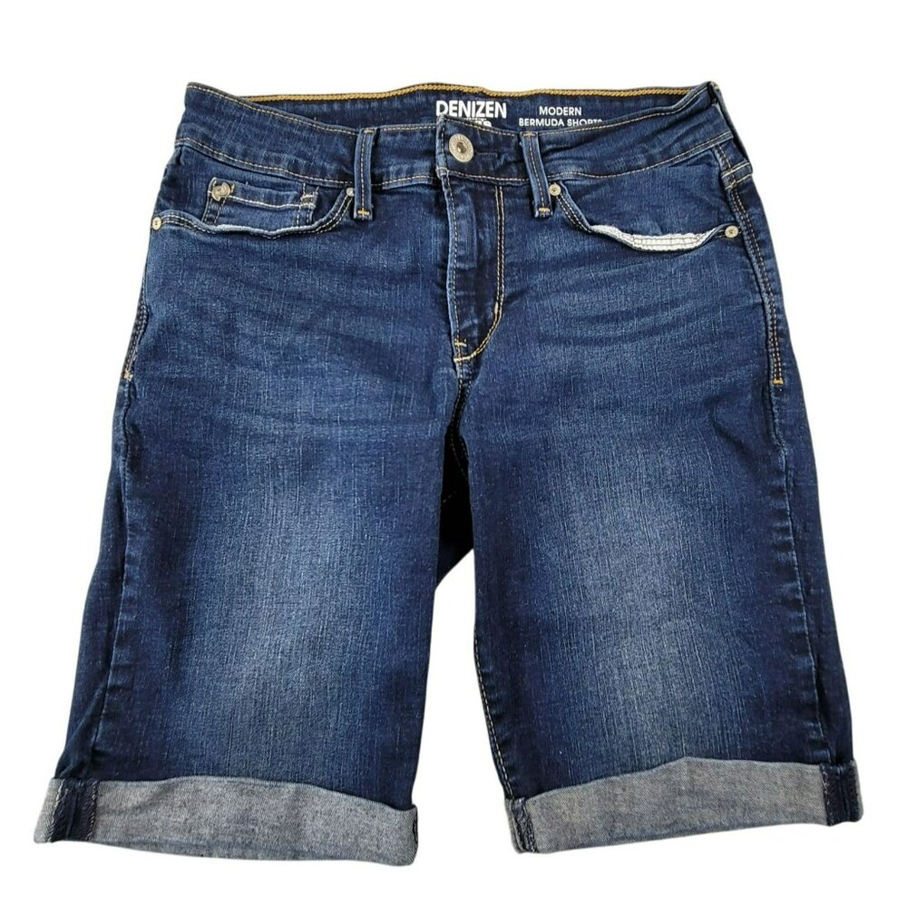 Denizen Modern Bermuda Shorts Denim Stretch Womens Size 4 Rolled Hem JH1795